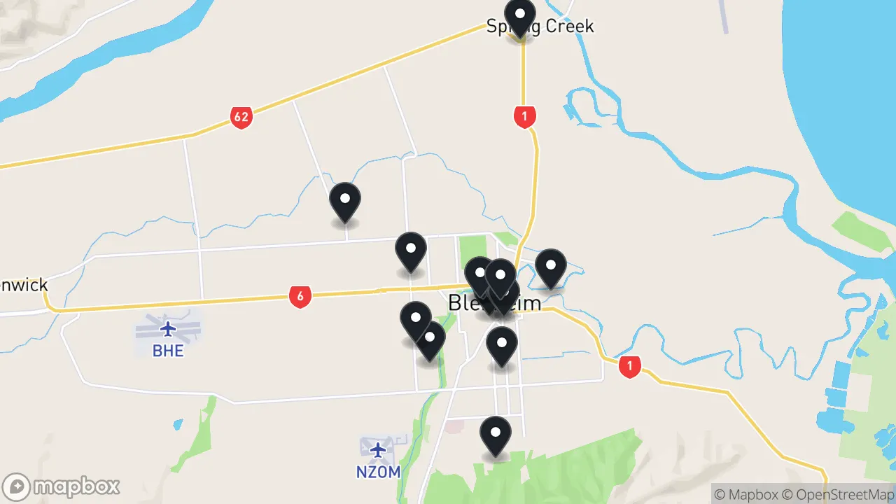 Map of local businesses in Blenheim